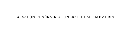 A Salon funéraire Funeral home Memoria